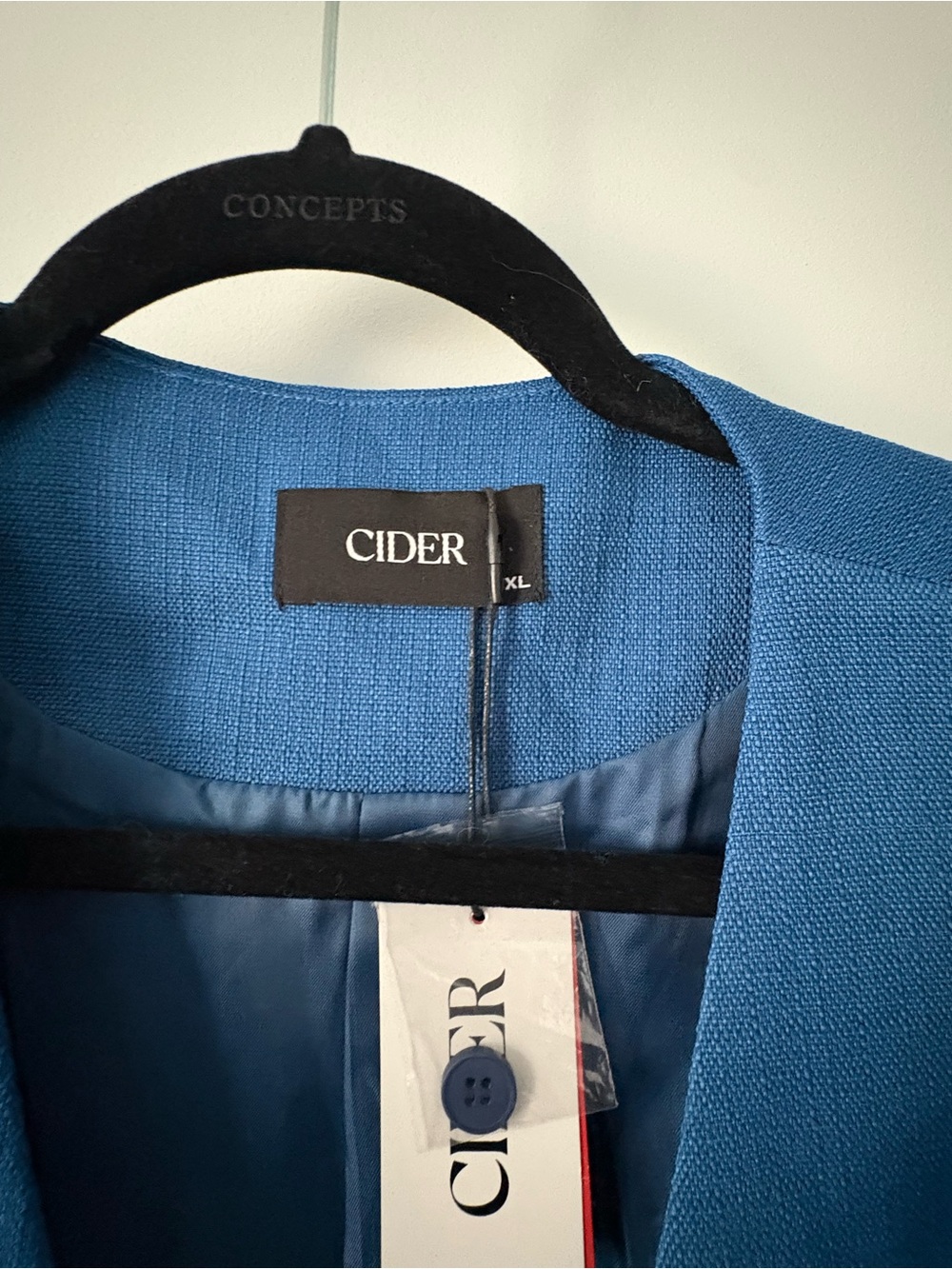 NWT Cider Teal-Blue Textured Sleeveless Vest - Picture 2 of 4
